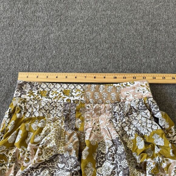 Anthropologie Maeve Patchwork Pleated Shorts Pull On Flowy XS Boho Cottagecore - Picture 10 of 13